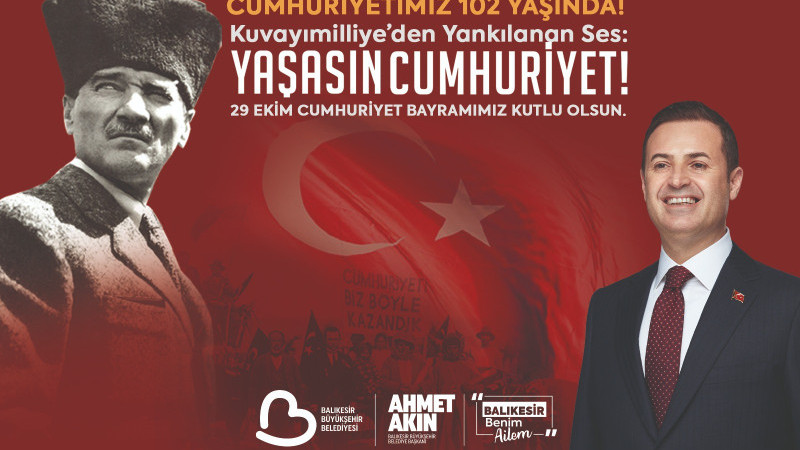 Başkan Akından 29 Ekim Cumhuriyet Bayramı Mesajı